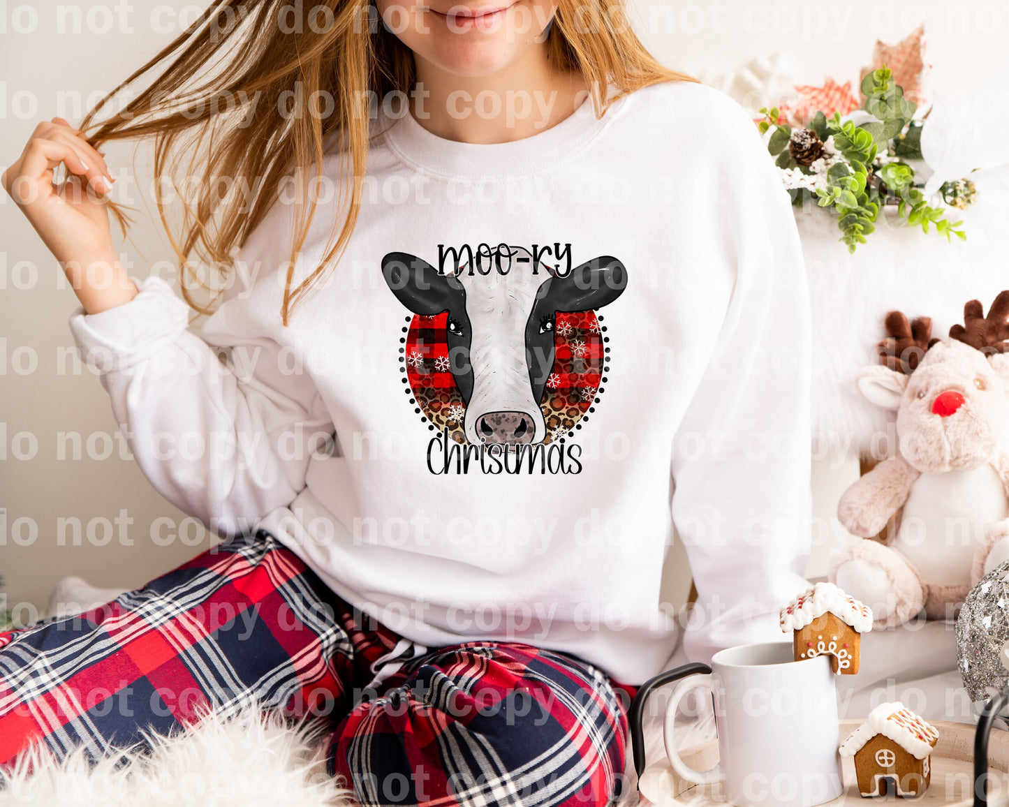 Impresión de sueño navideño Moo-ry o impresión de sublimación