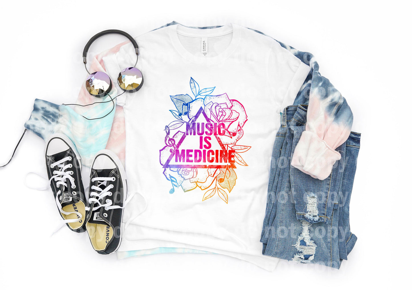 Music Is Medicine Floral Dream Print or Sublimation Print