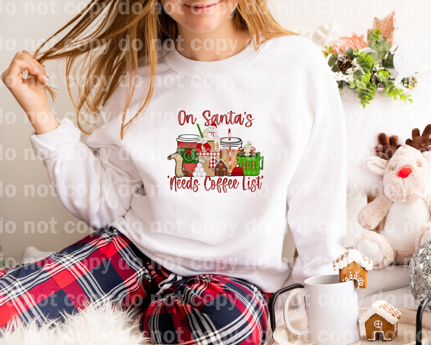 On Santa's Needs Coffee List Dream Print or Sublimation Print