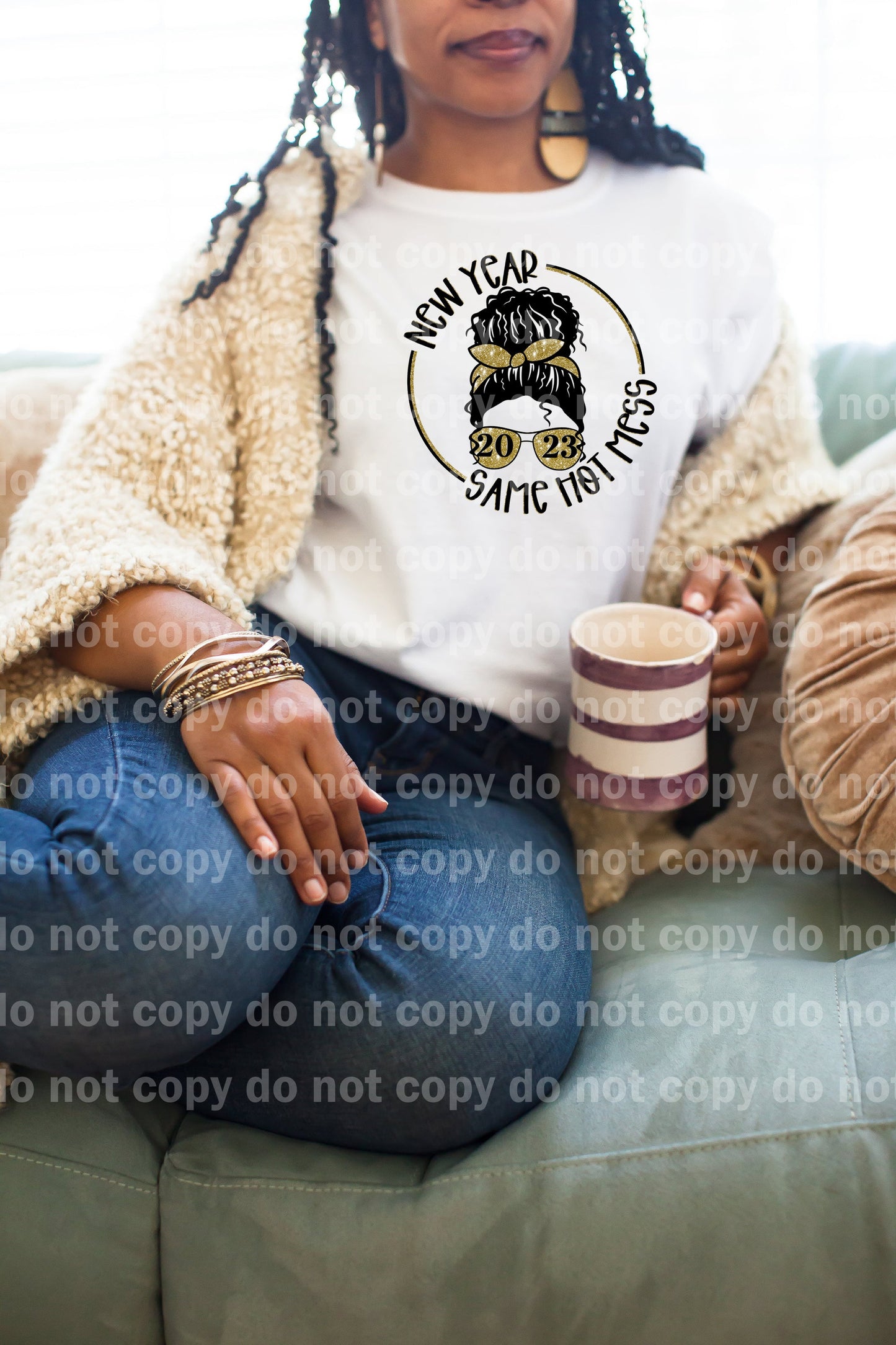 New Year Same Hot Mess Curly Messy Bun 2023 Dream Print or Sublimation Print