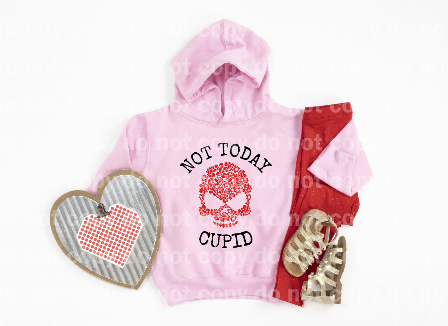 Not today Cupid Skull Dream print transfer