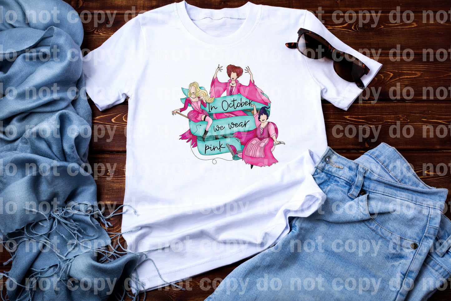 In October We Wear Pink Turquoise Dream Print or Sublimation Print