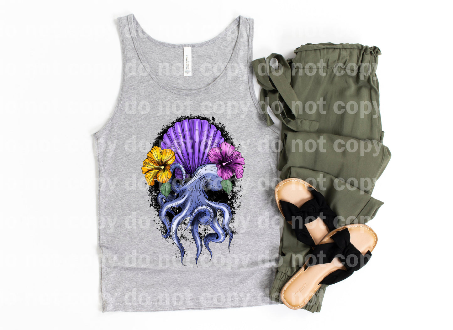 Octopus Seashells Full Color Dream Print or Sublimation Print