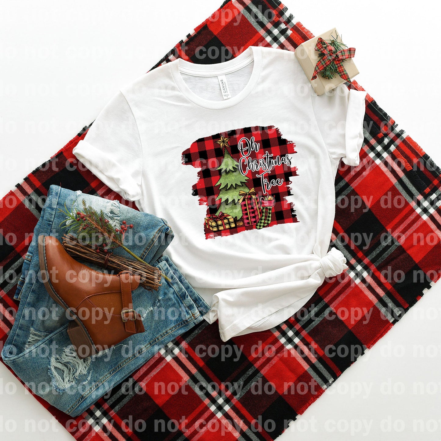 Oh Christmas Tree Plaid Dream Print o Impresión por sublimación