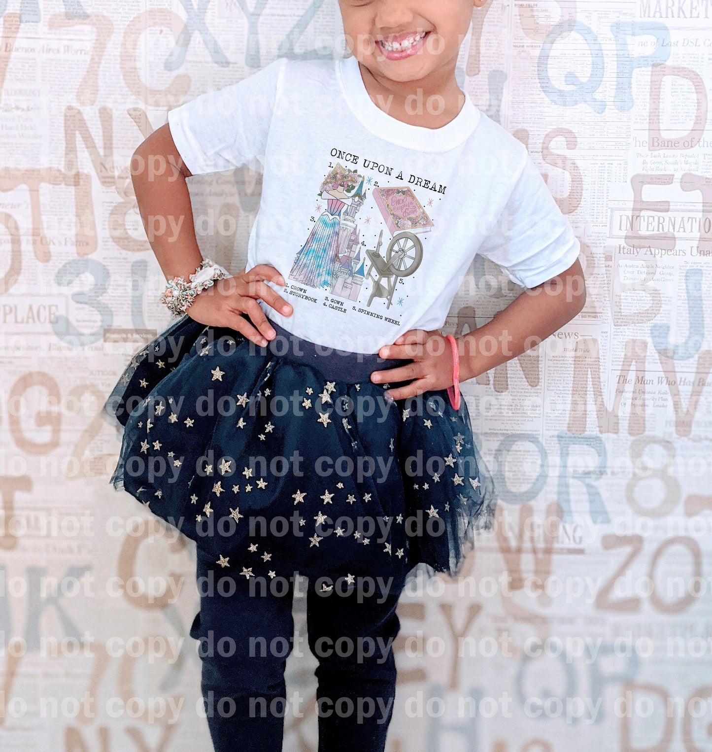 Once Upon A Dream Crown Storybook Gown Castle Spinning Wheel Dream Print or Sublimation Print