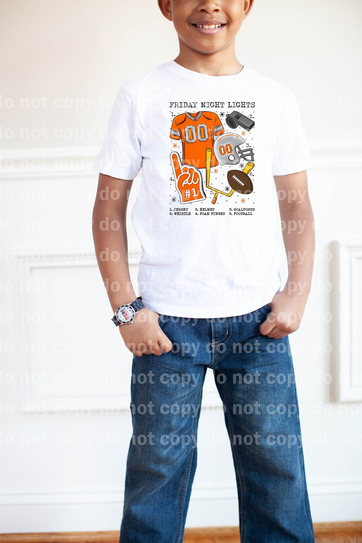 Friday Night Lights Football Chart Orange And White Dream Print or Sublimation Print