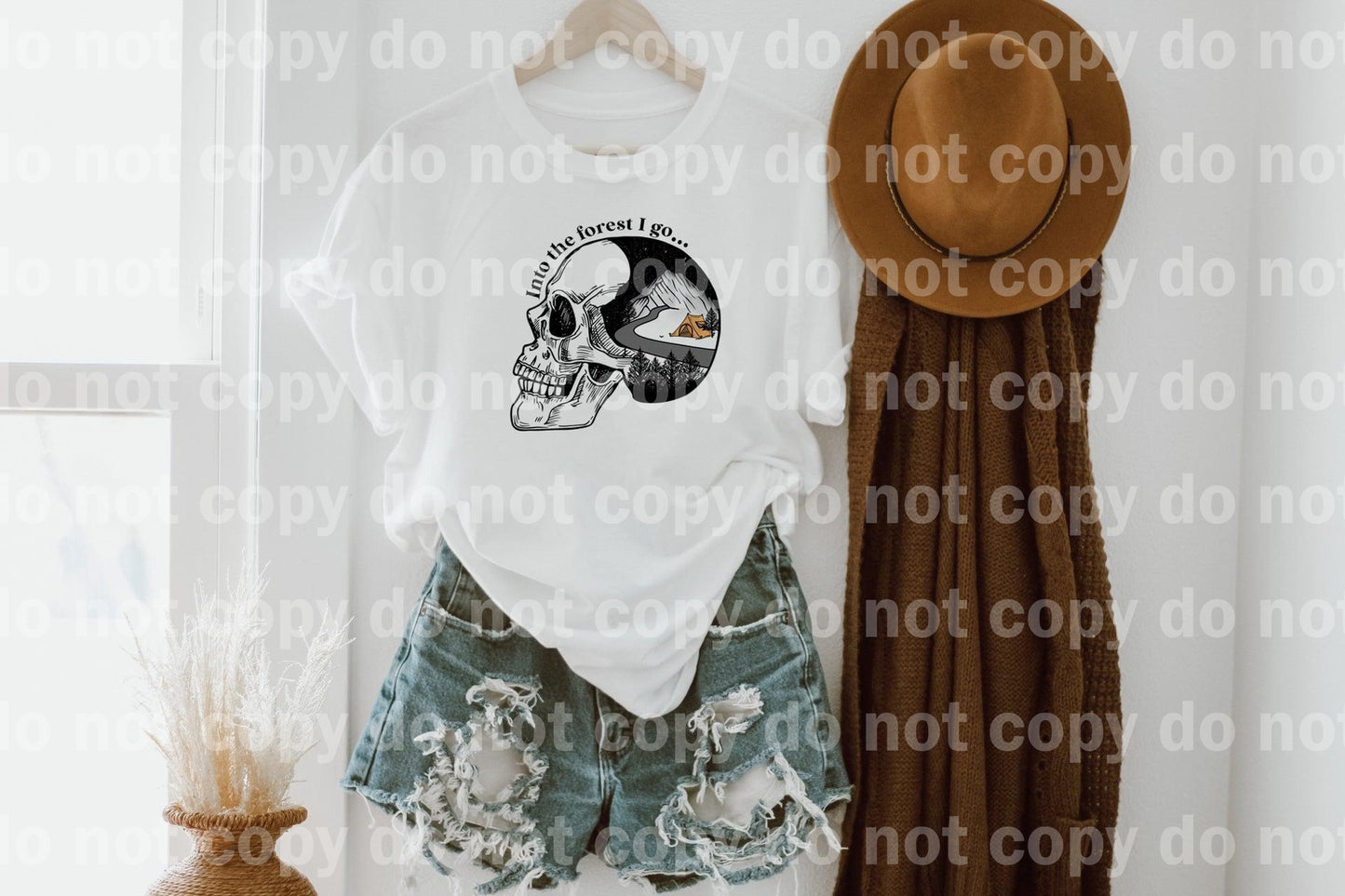 Into The Forest I Go Outdoorsy Skull Dream Print or Sublimation Print