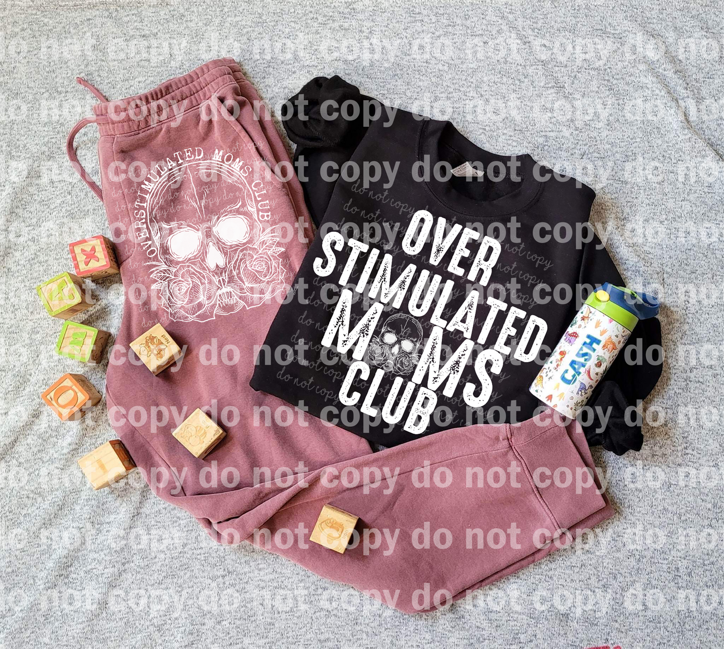 Overstimulated Moms Club Distressed Black/White Dream Print or Sublimation Print