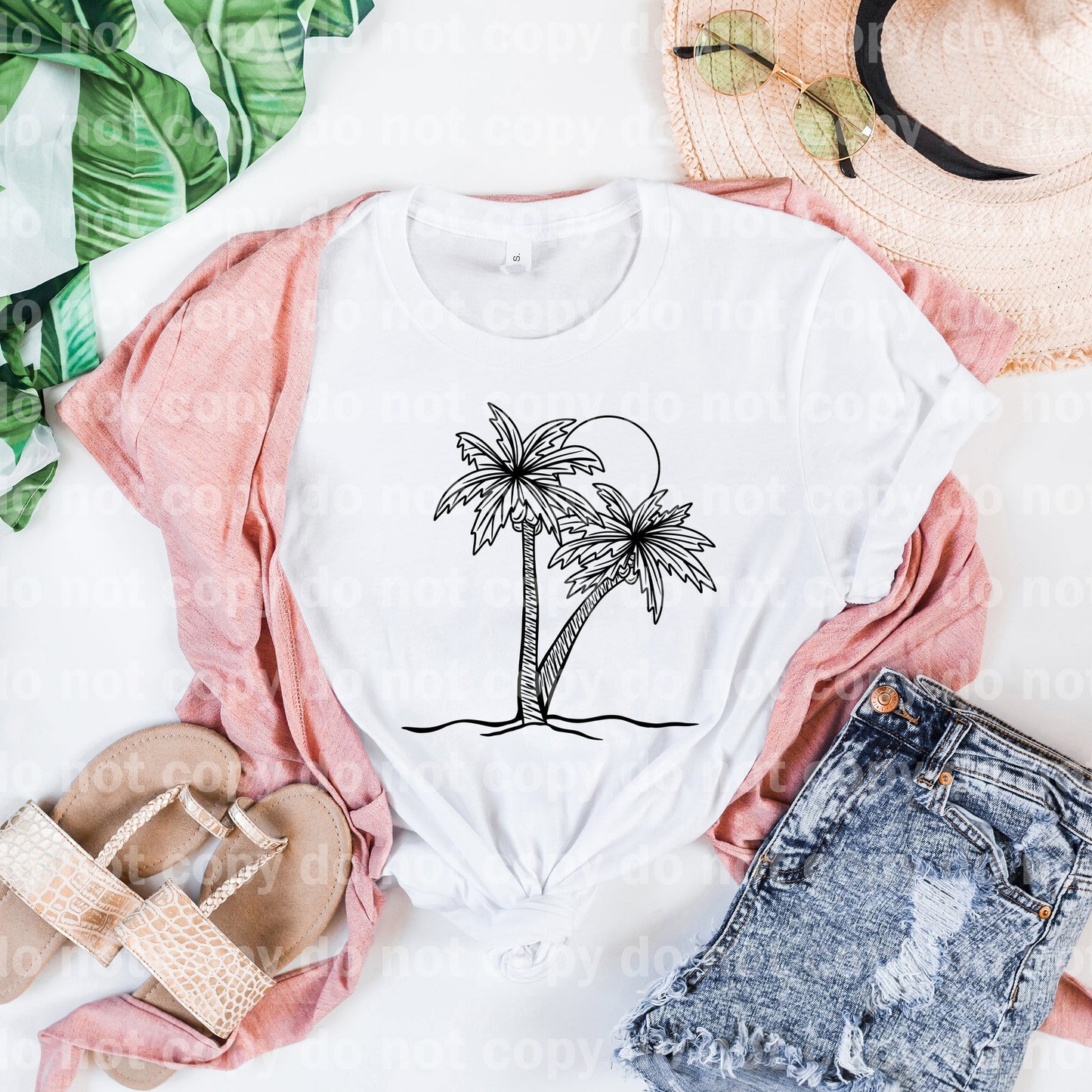 Palm Trees And Sun Full Color/One Color Dream Print or Sublimation Print