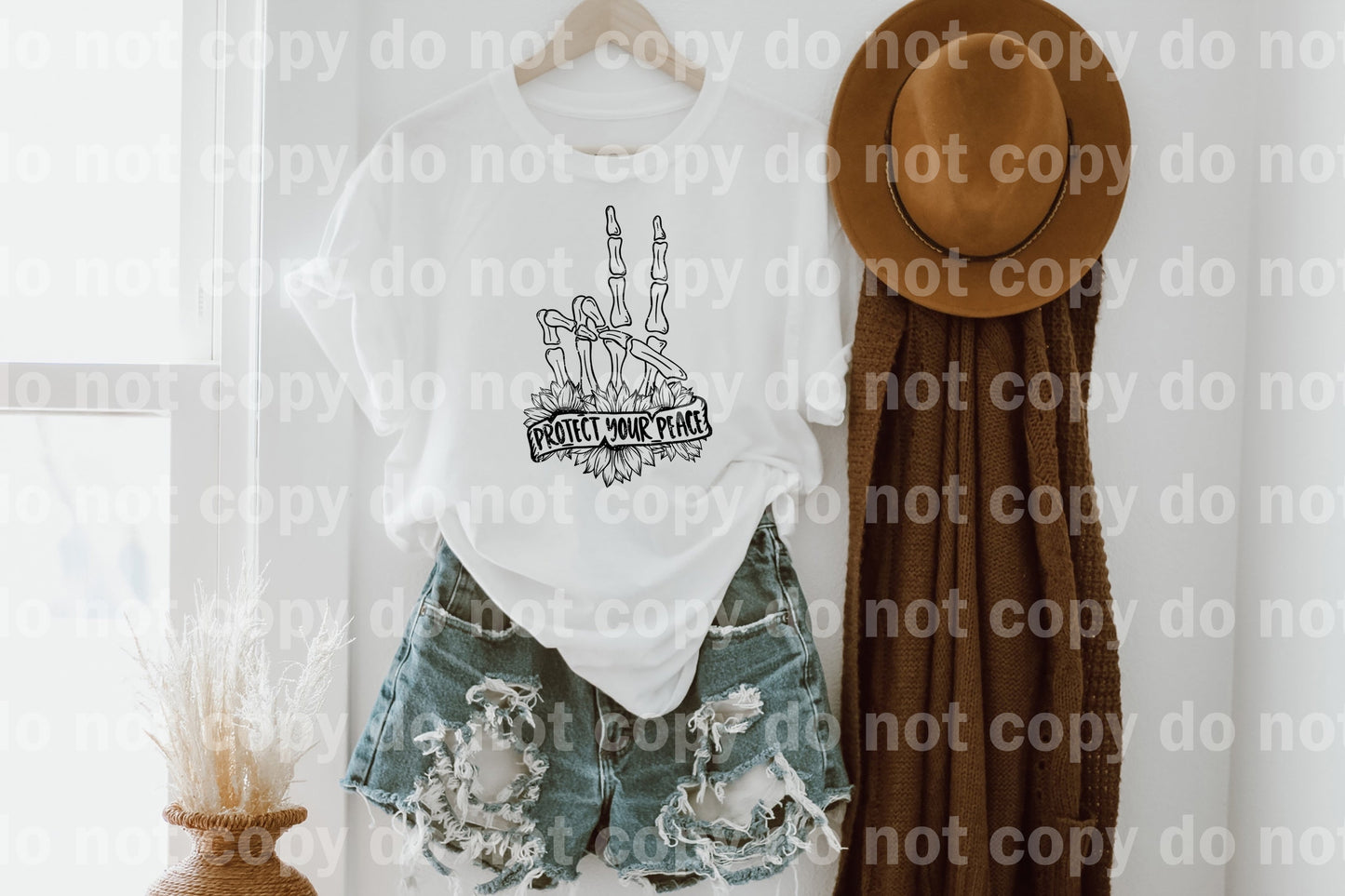 Peace Skellie Girasol angustiado a todo color/impresión de ensueño de un color o impresión de sublimación