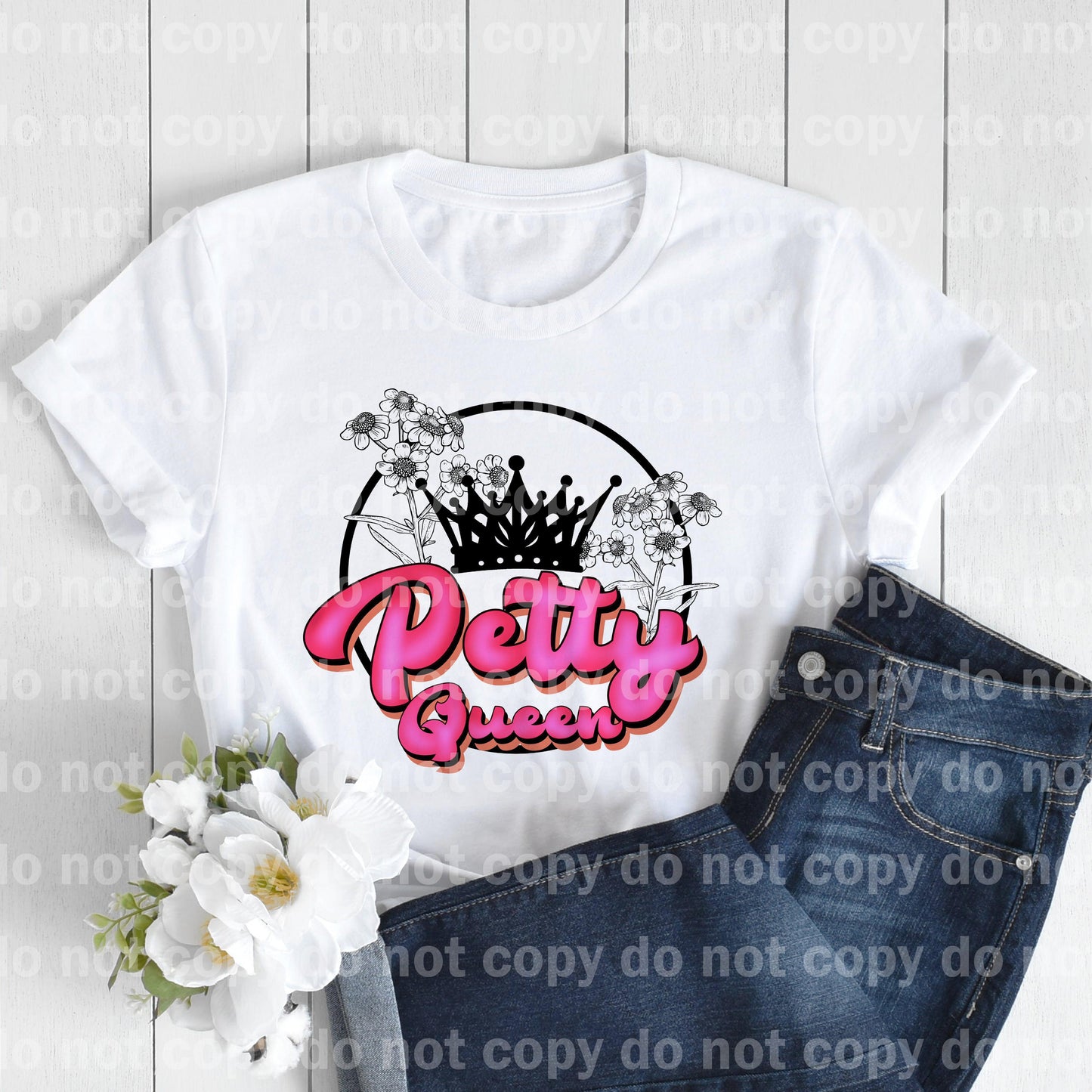 Petty Queen Crown Flower Dream Print or Sublimation Print