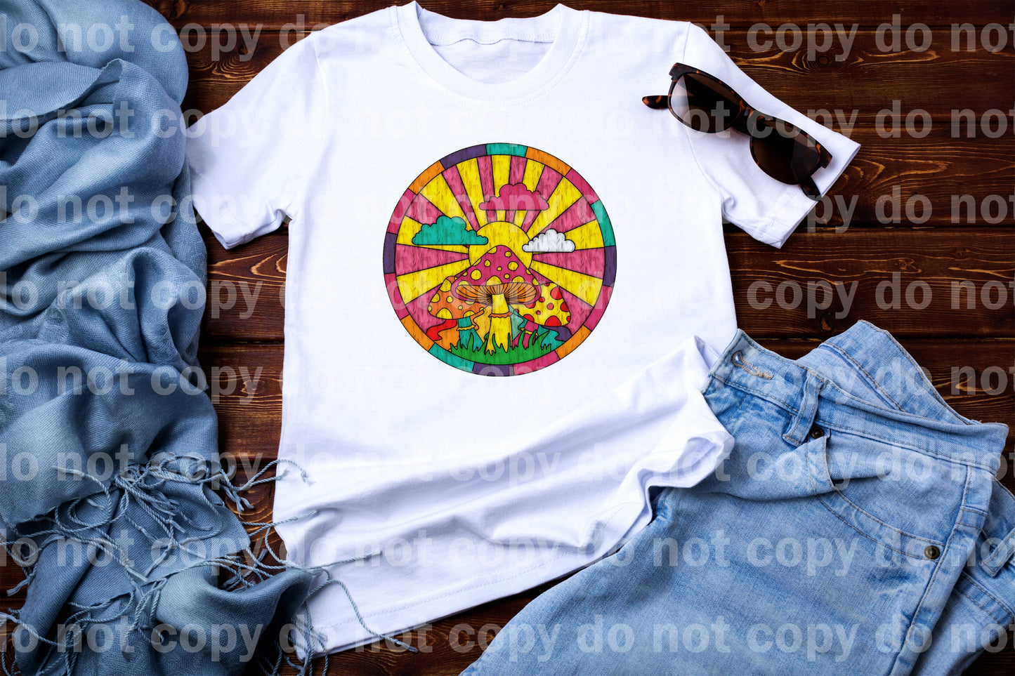 Psychedelic Mushroom Retro Round Dream Print or Sublimation Print