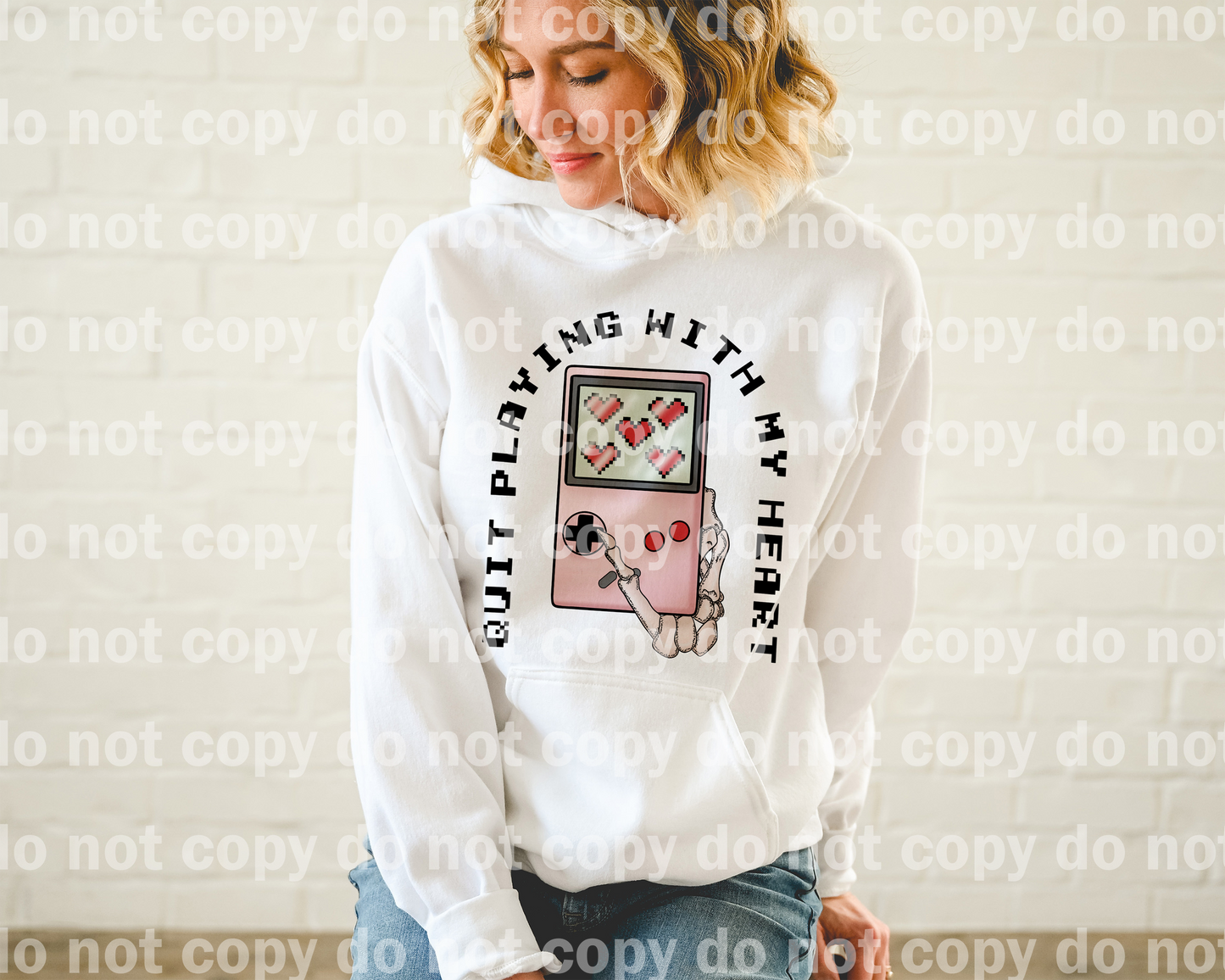 Quit Playing With My Heart Skellie Hand Pink Dream Print or Sublimation Print