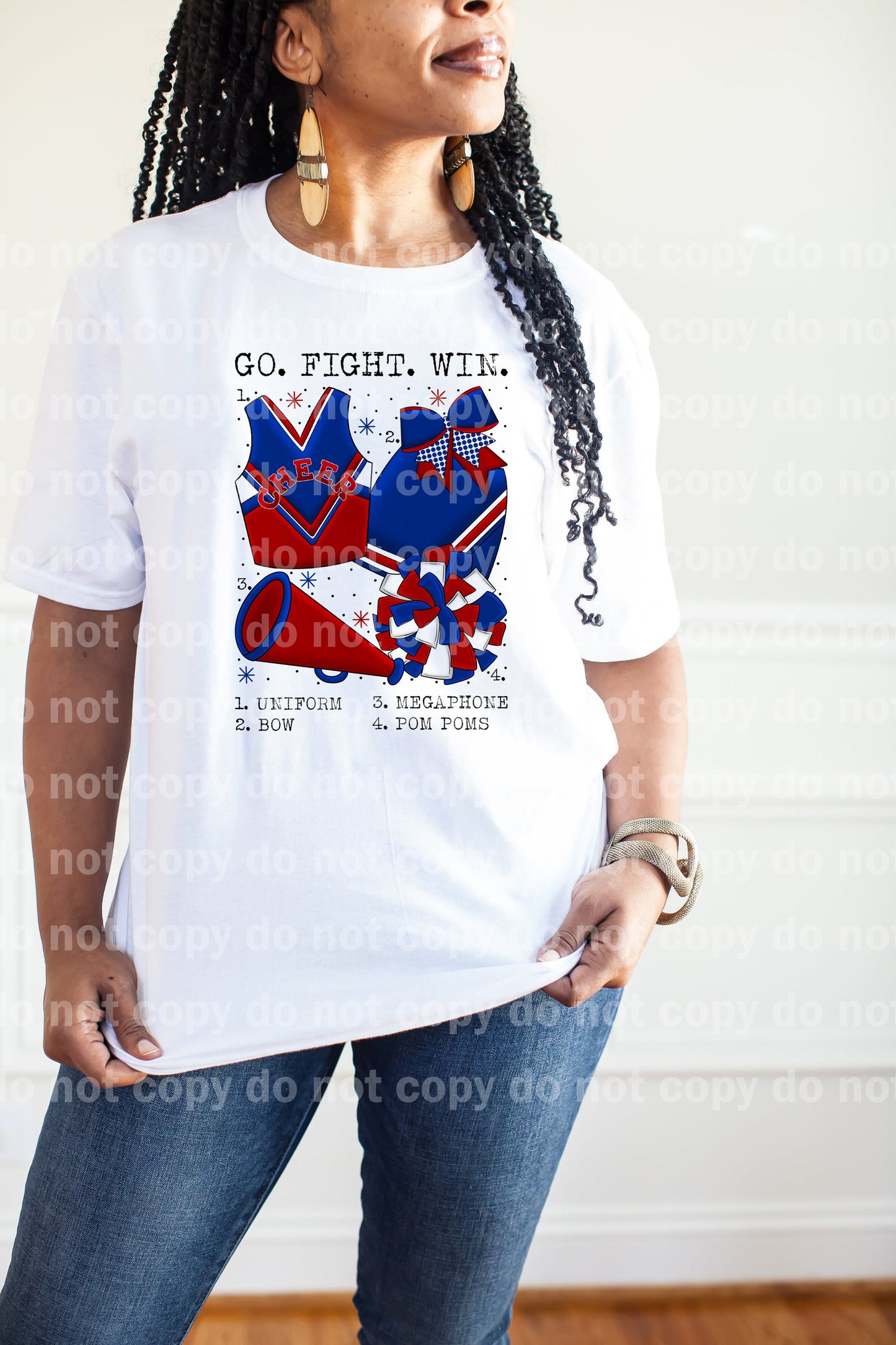 Go Fight Win Cheer Chart Red And Blue Dream Print or Sublimation Print