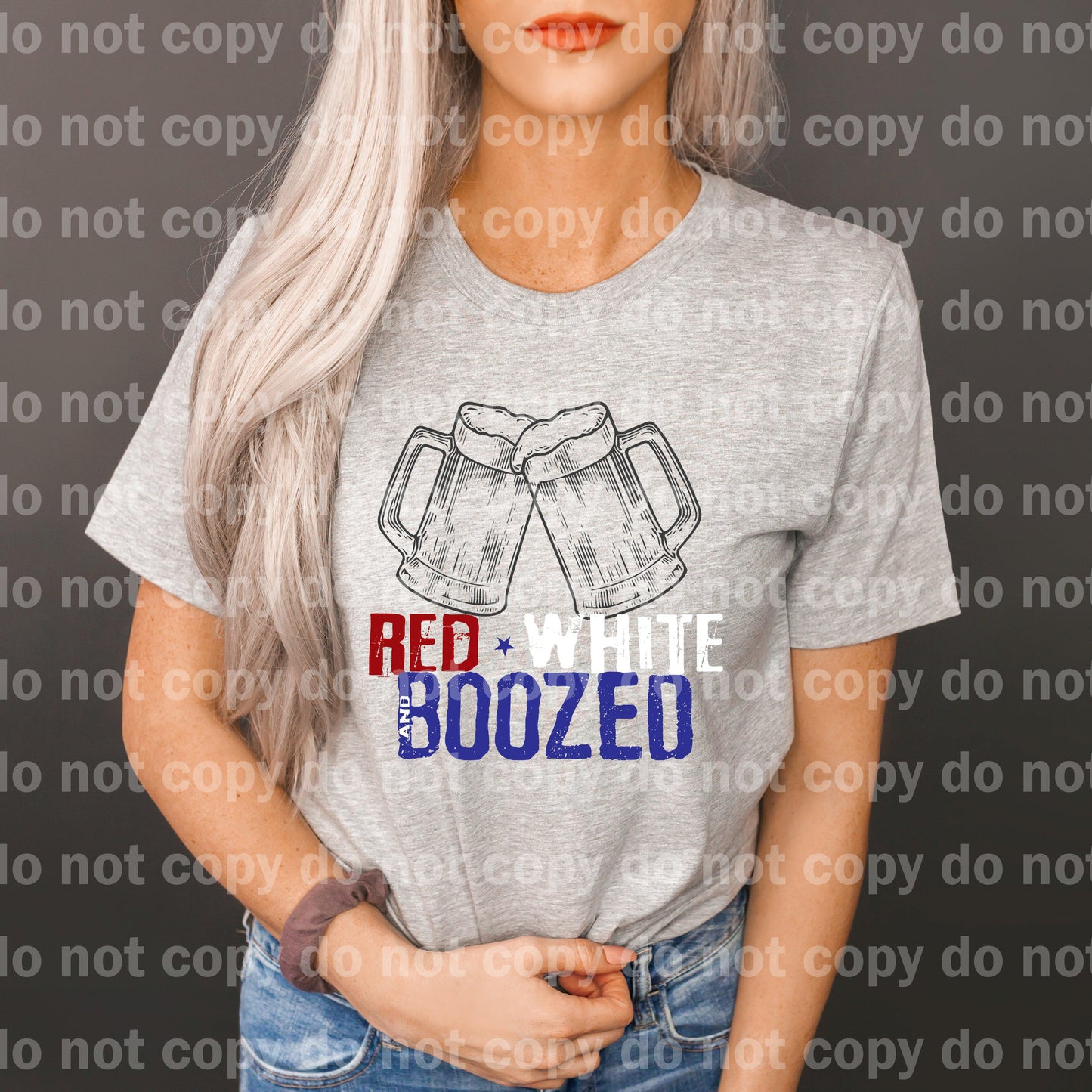 Red White And Boozed Colored Dream print transfer