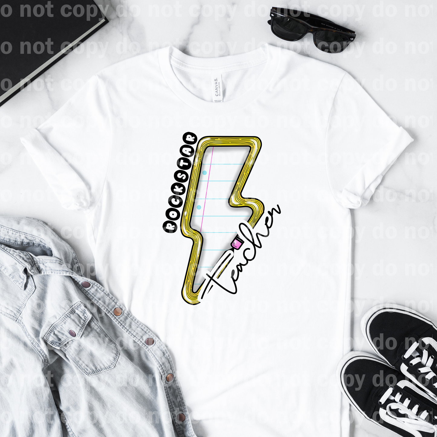 Rockstar Teacher Lightning Bolt Dream Print or Sublimation Print