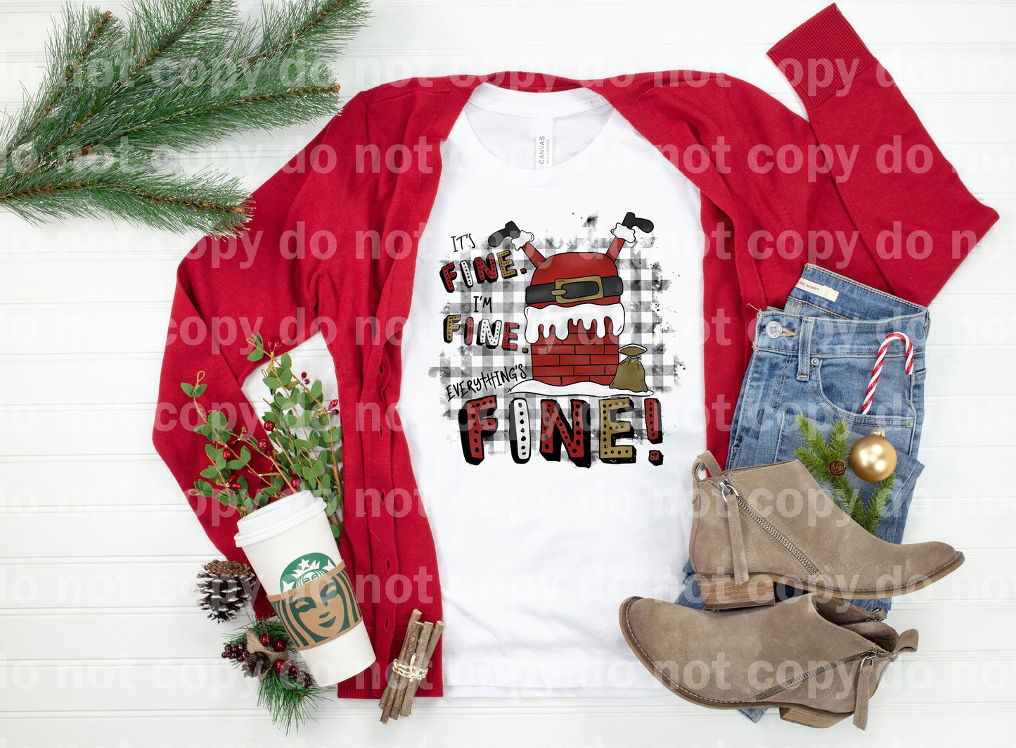 Está bien, estoy bien, todo está bien, Santa Fine Dream Print o Sublimation Print