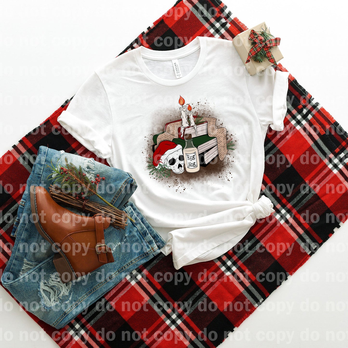 Santa Skull And Books Dream Print or Sublimation Print