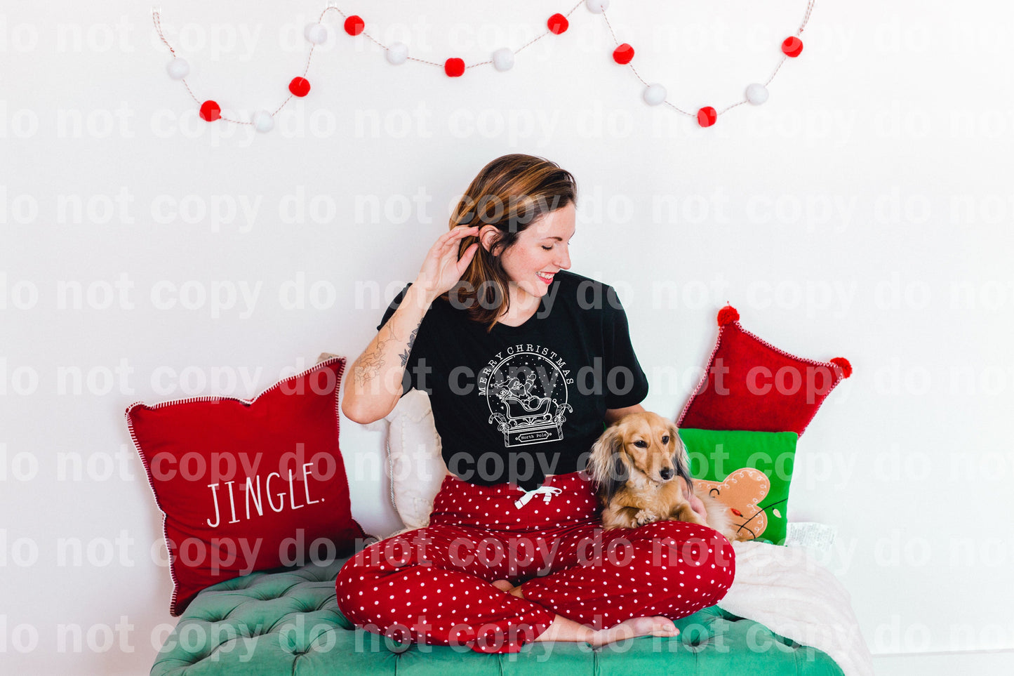 Merry Christmas Santa Snow Globe Black/White Dream Print or Sublimation Print