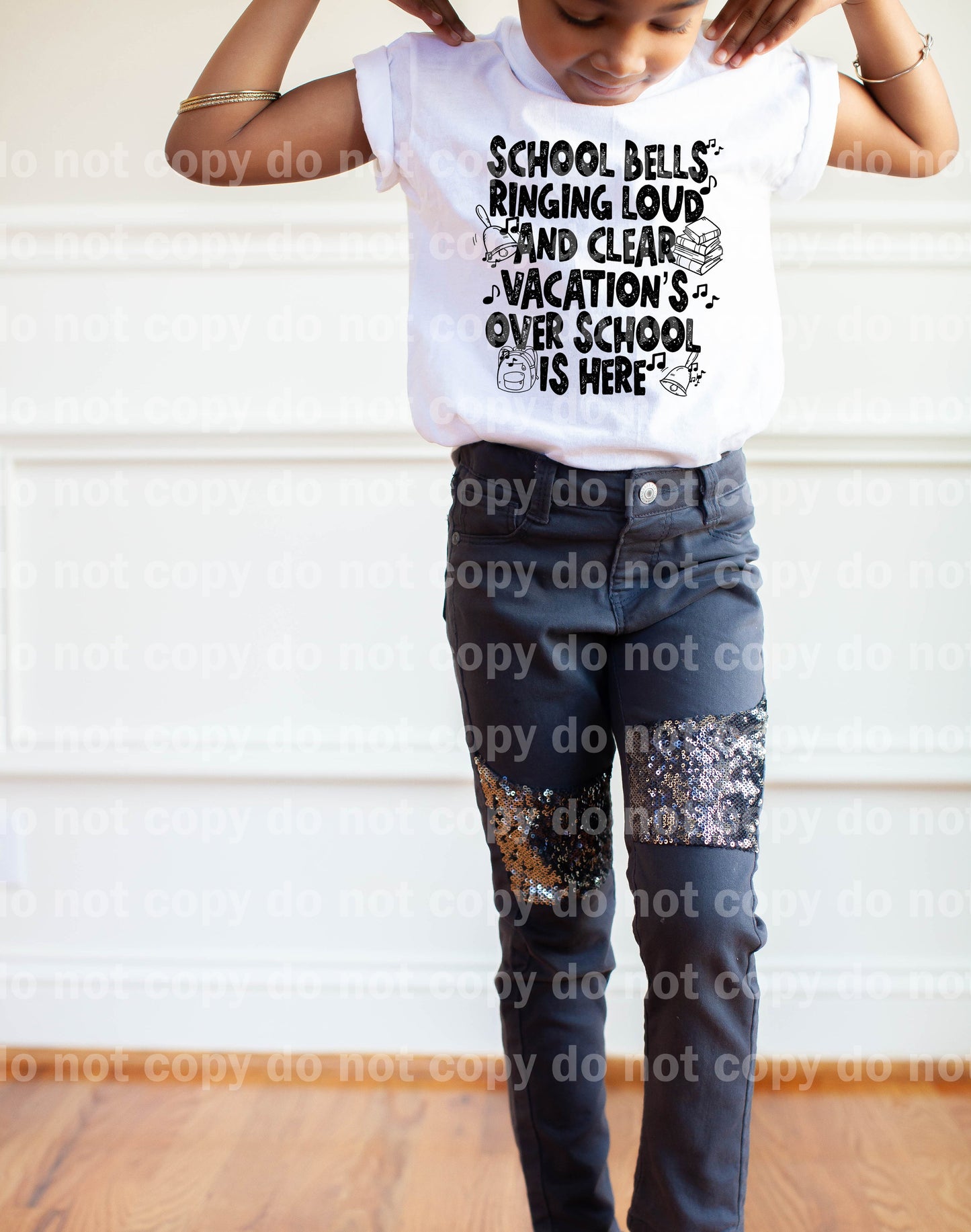 School Bells Ringing Loud And Clear Vacation's Over School Is Here Dream Print or Sublimation Print