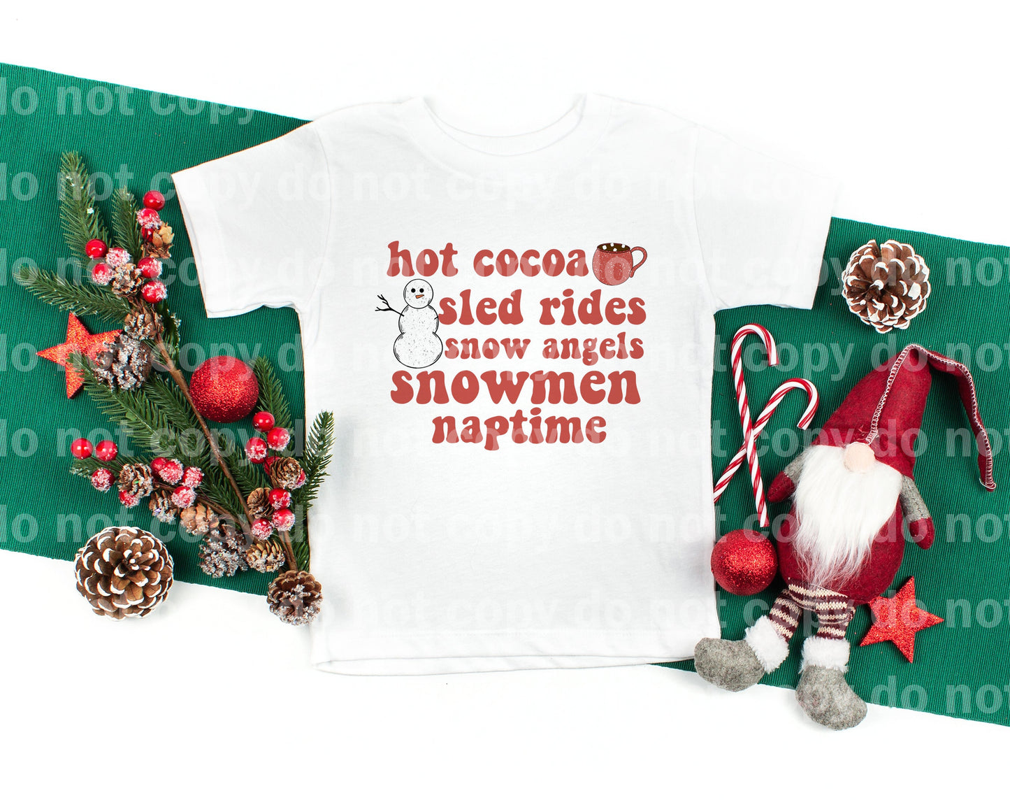 Hot Cocoa Sled Rides Snow Angels Snowmen Naptime Dream Print or Sublimation Print