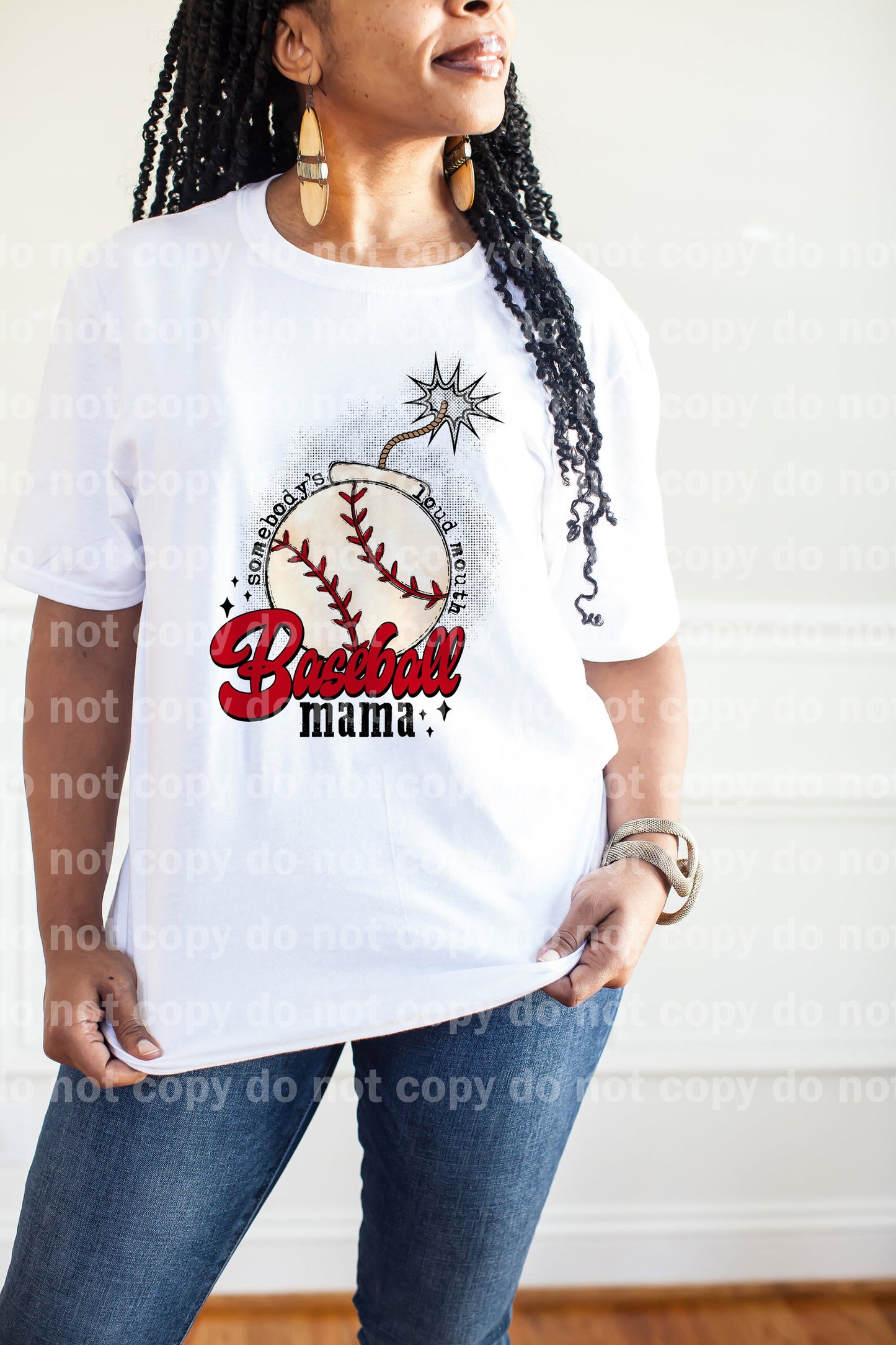 La impresión de sueño de mamá de béisbol de boca ruidosa de alguien o la impresión de sublimación