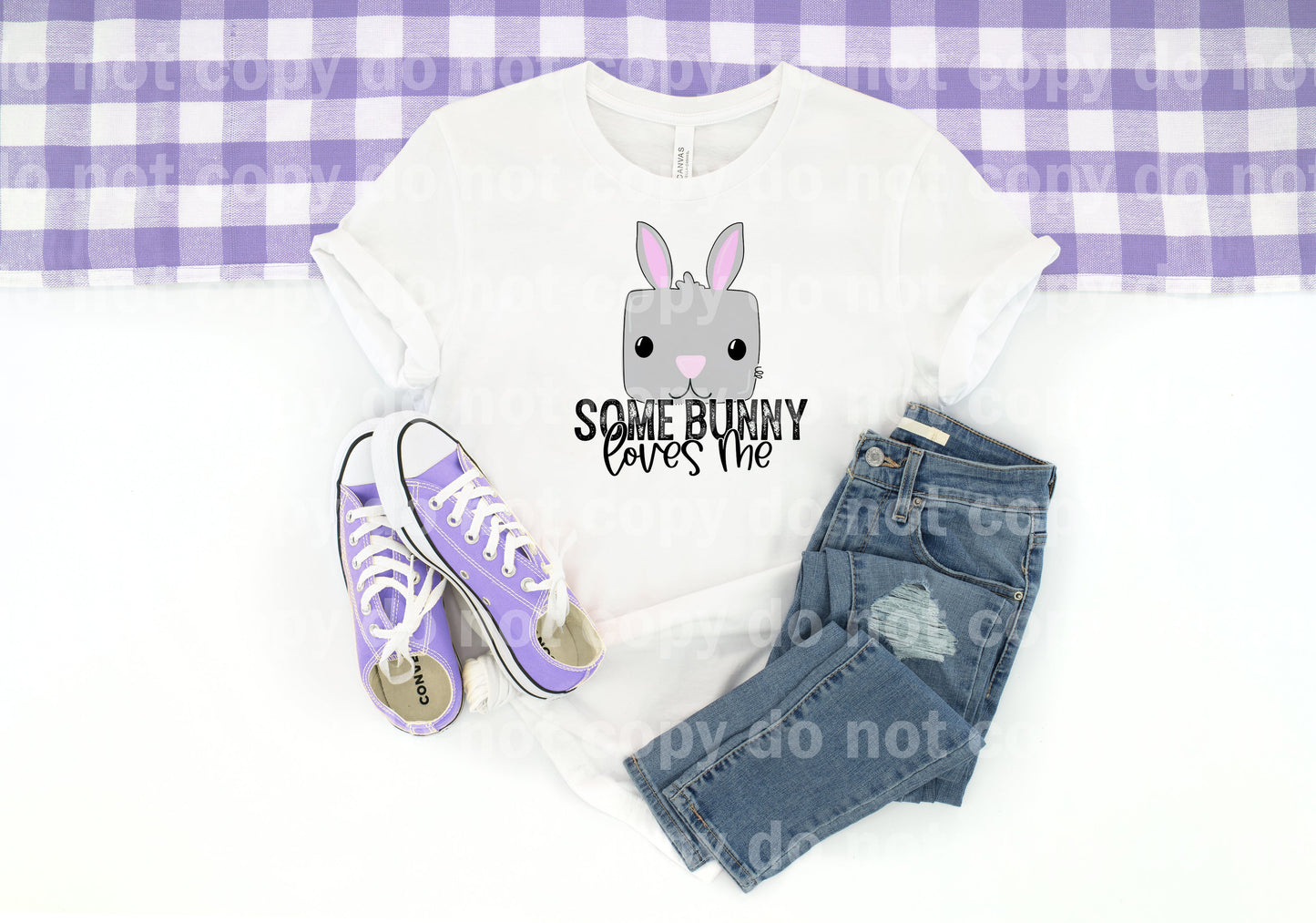 Some Bunny Loves Me Pink Distressed Dream Print or Sublimation Print