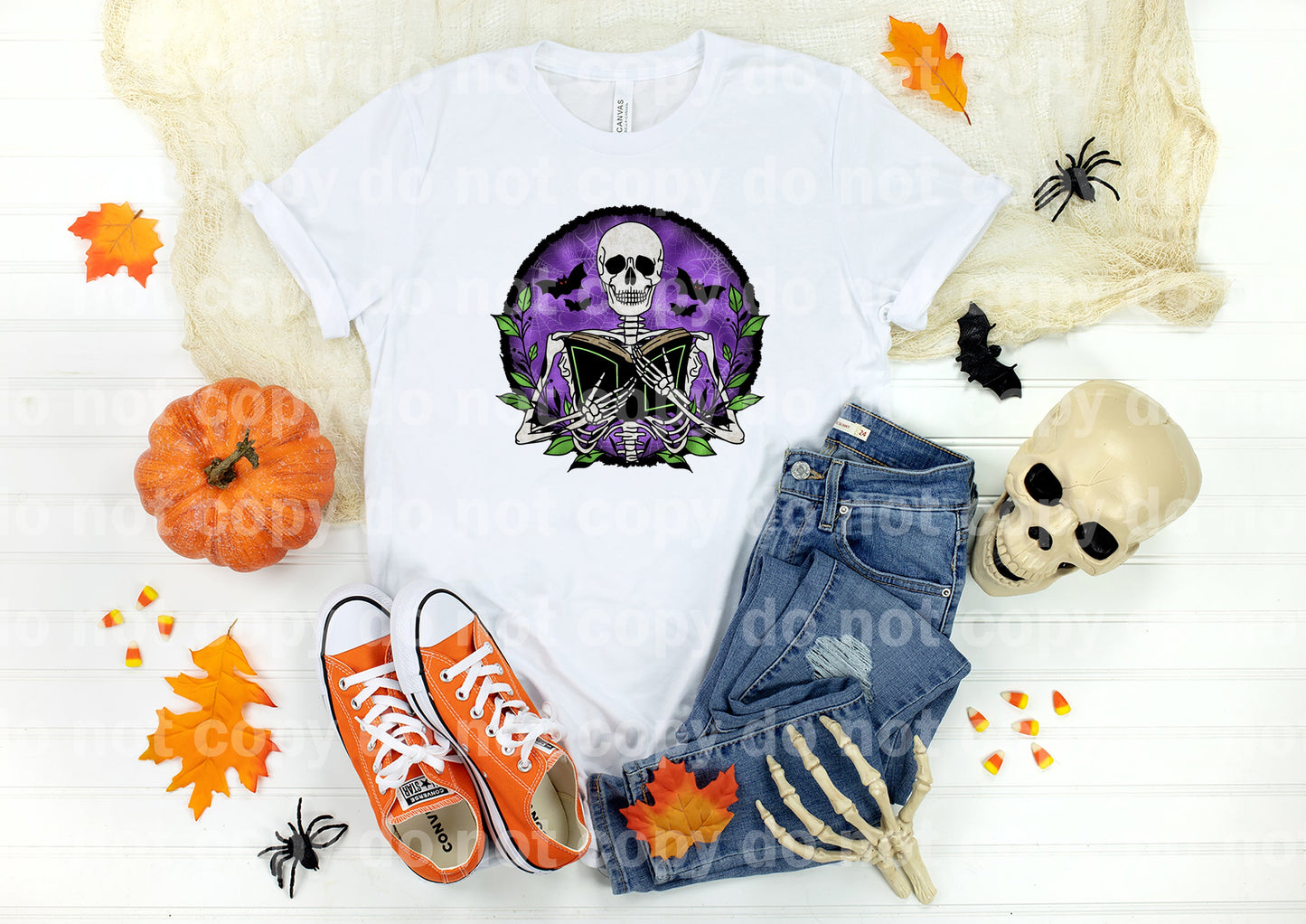 Spooky Skeleton Book Dream Print or Sublimation Print