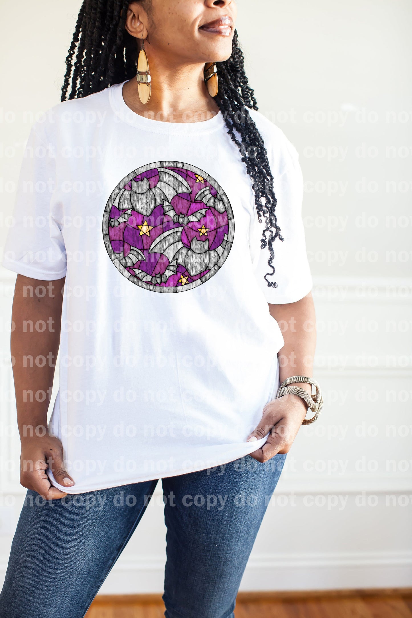 Stained Glass Bats Round Dream Print or Sublimation Print