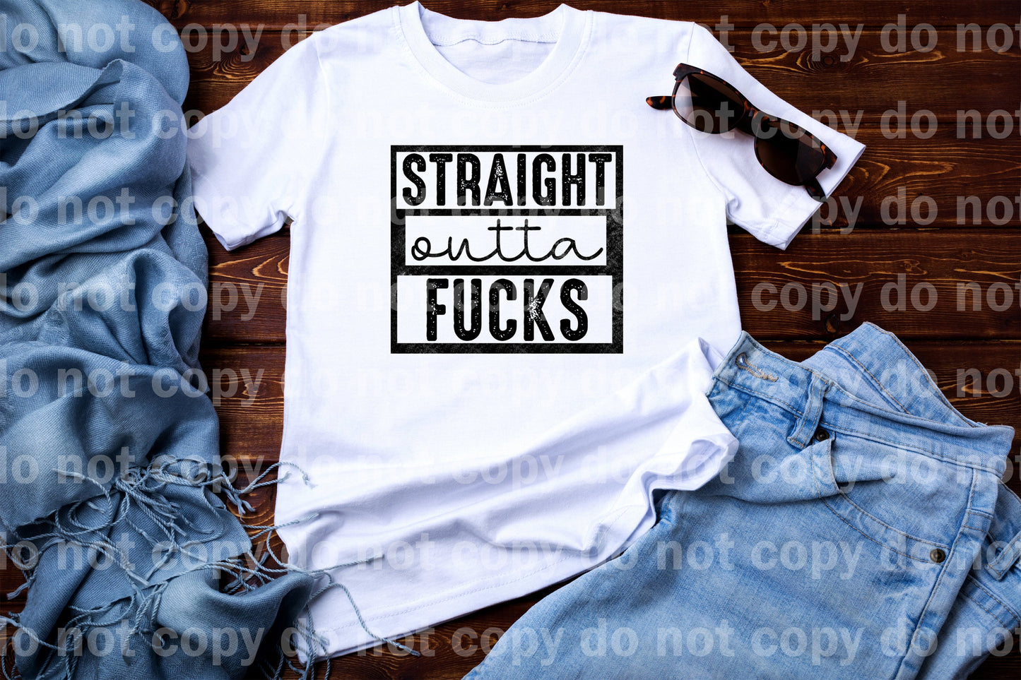 Straight Outta Fucks Black Distressed Dream Print or Sublimation Print
