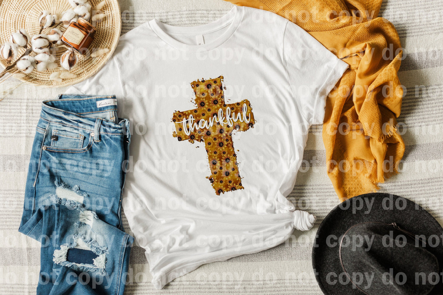 Sunflower Cross Thankful Dream Print or Sublimation Print