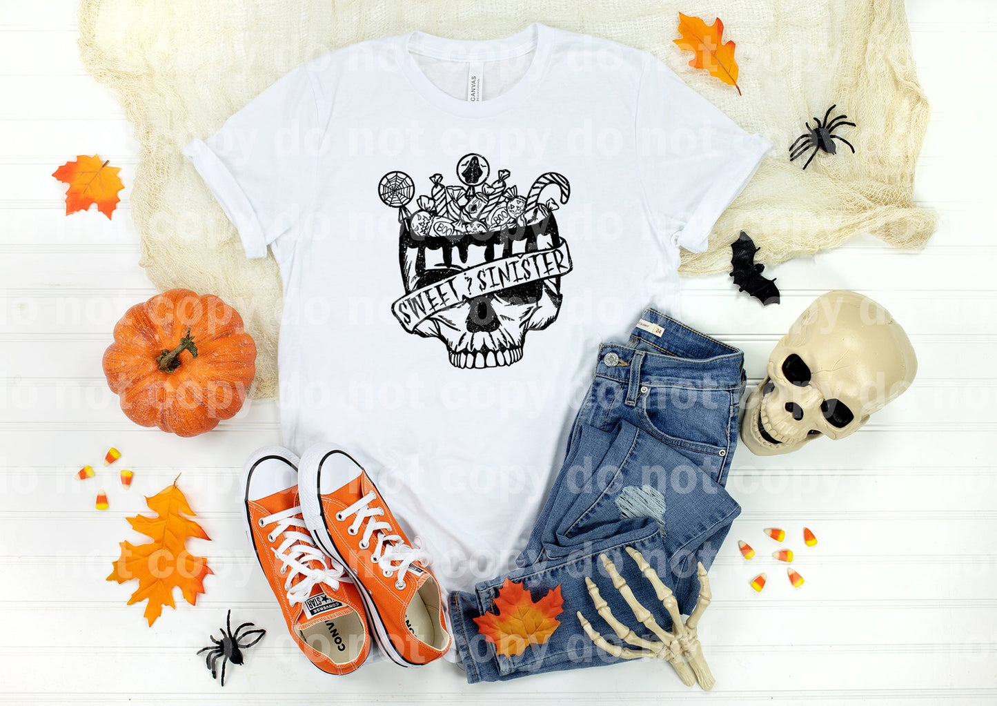 Sweet And Sinister Skull Candies Distressed Full Color/One Color Dream Print or Sublimation Print