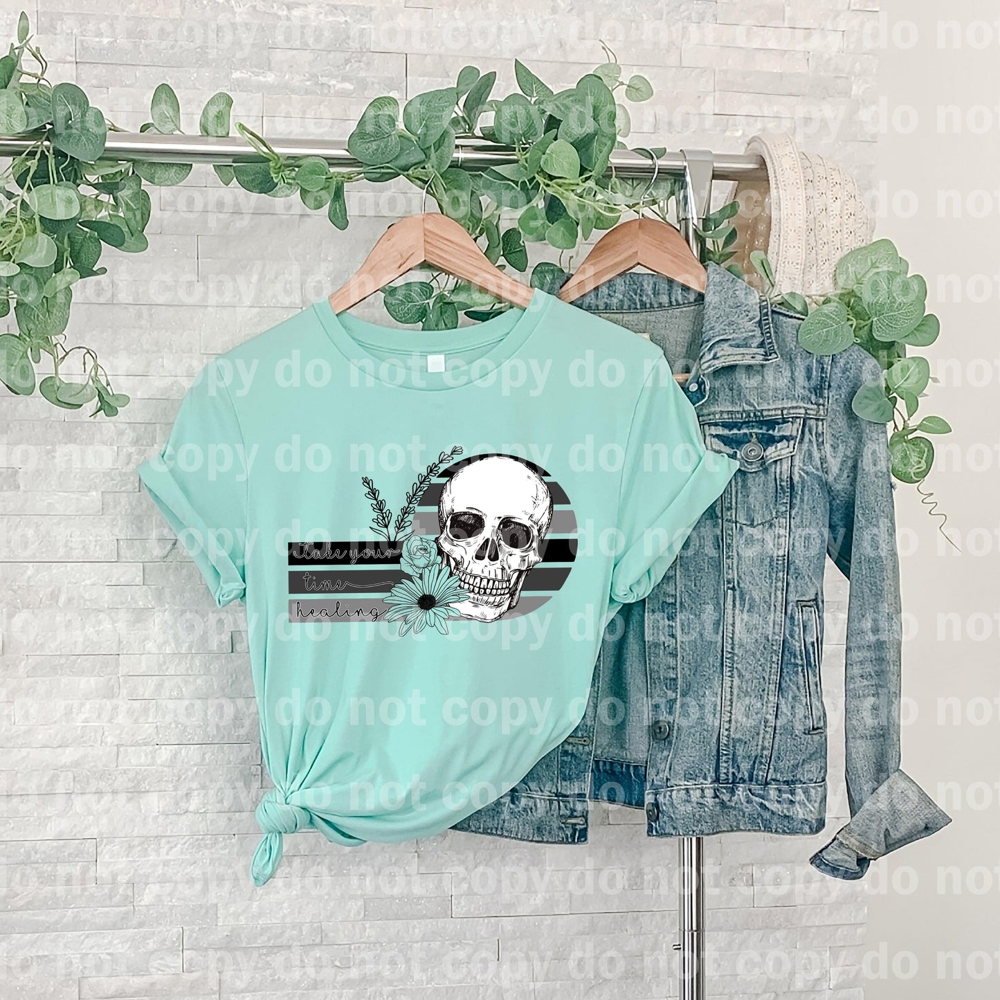 Take Your Time Healing Skull Dream print transfer