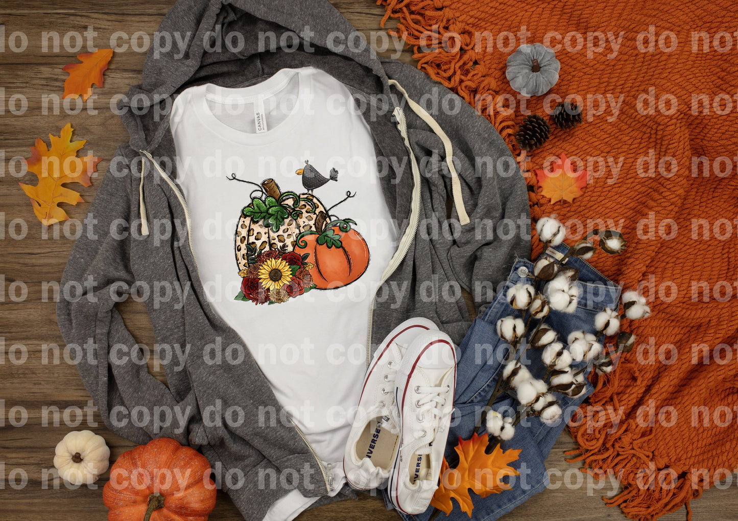 Thankful Pumpkin Animal Print Flowers Dream Print or Sublimation Print