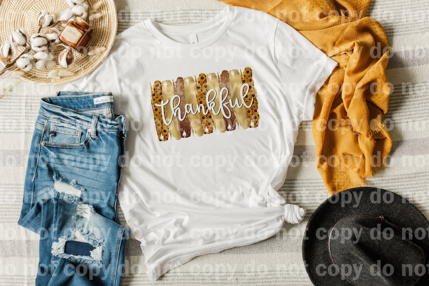 Thankful Sunflower Gold Brush Stroke Dream Print or Sublimation Print
