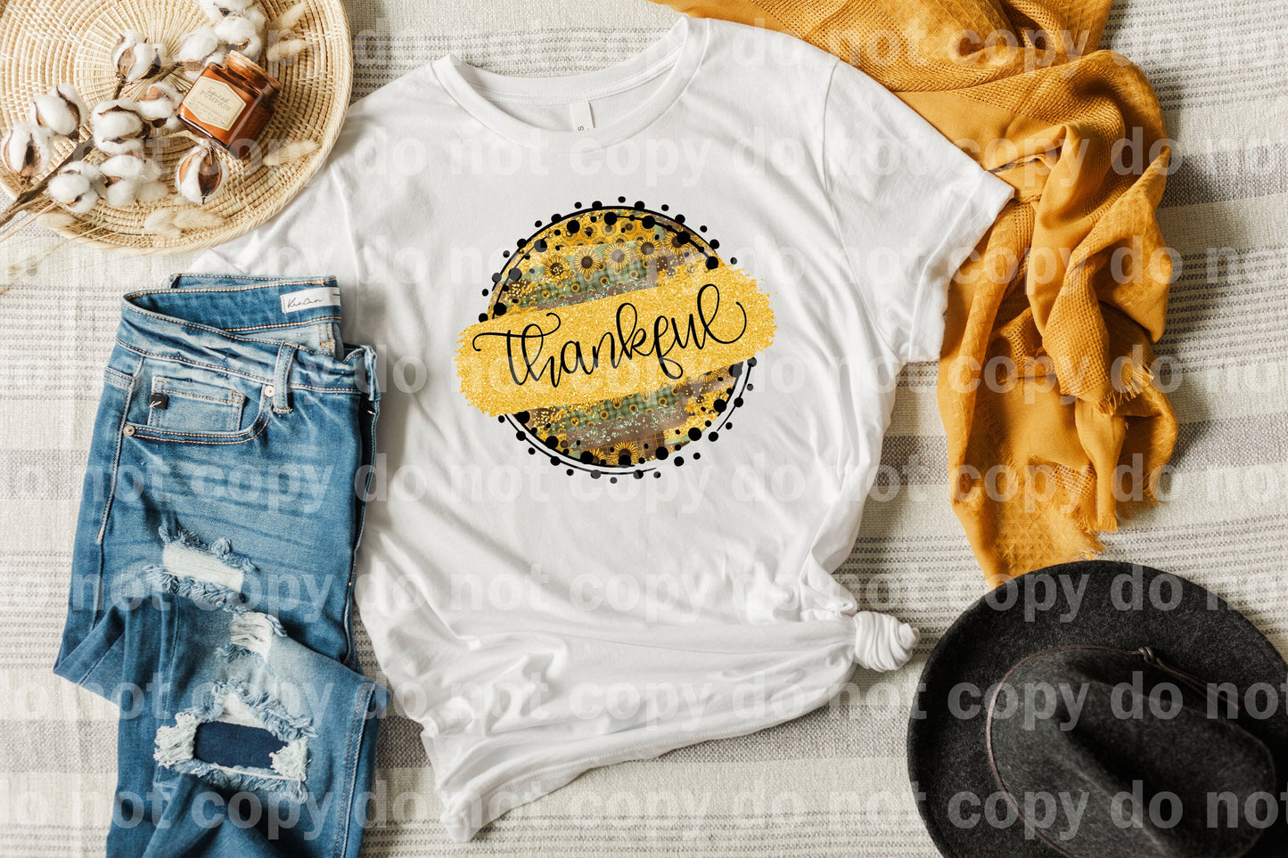 Thankful Sunflower Round Dream Print or Sublimation Print