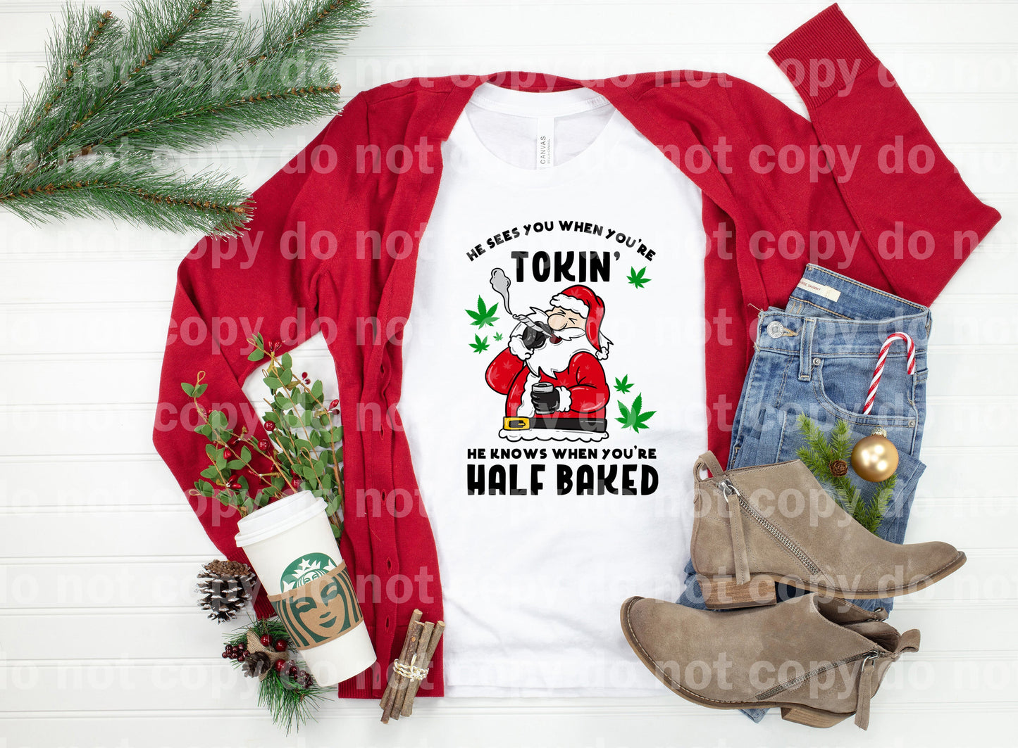 He Sees You When You're Tokin' He Knows When You're Half Baked Dream Print or Sublimation Print