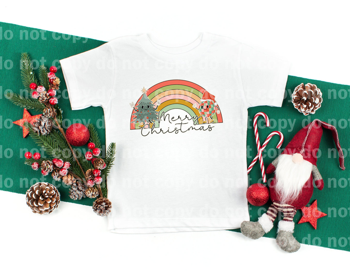 Feliz Navidad Vintage Rainbow Dream Impresión o Impresión por Sublimación