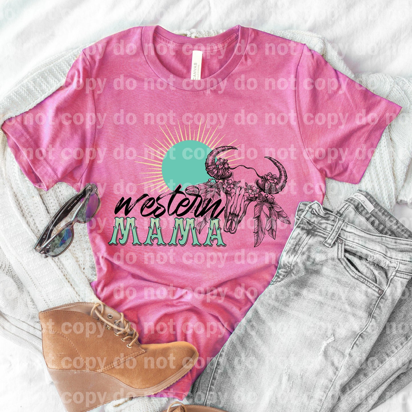 Transferencia de impresión Western Mama Bull Skull Dream