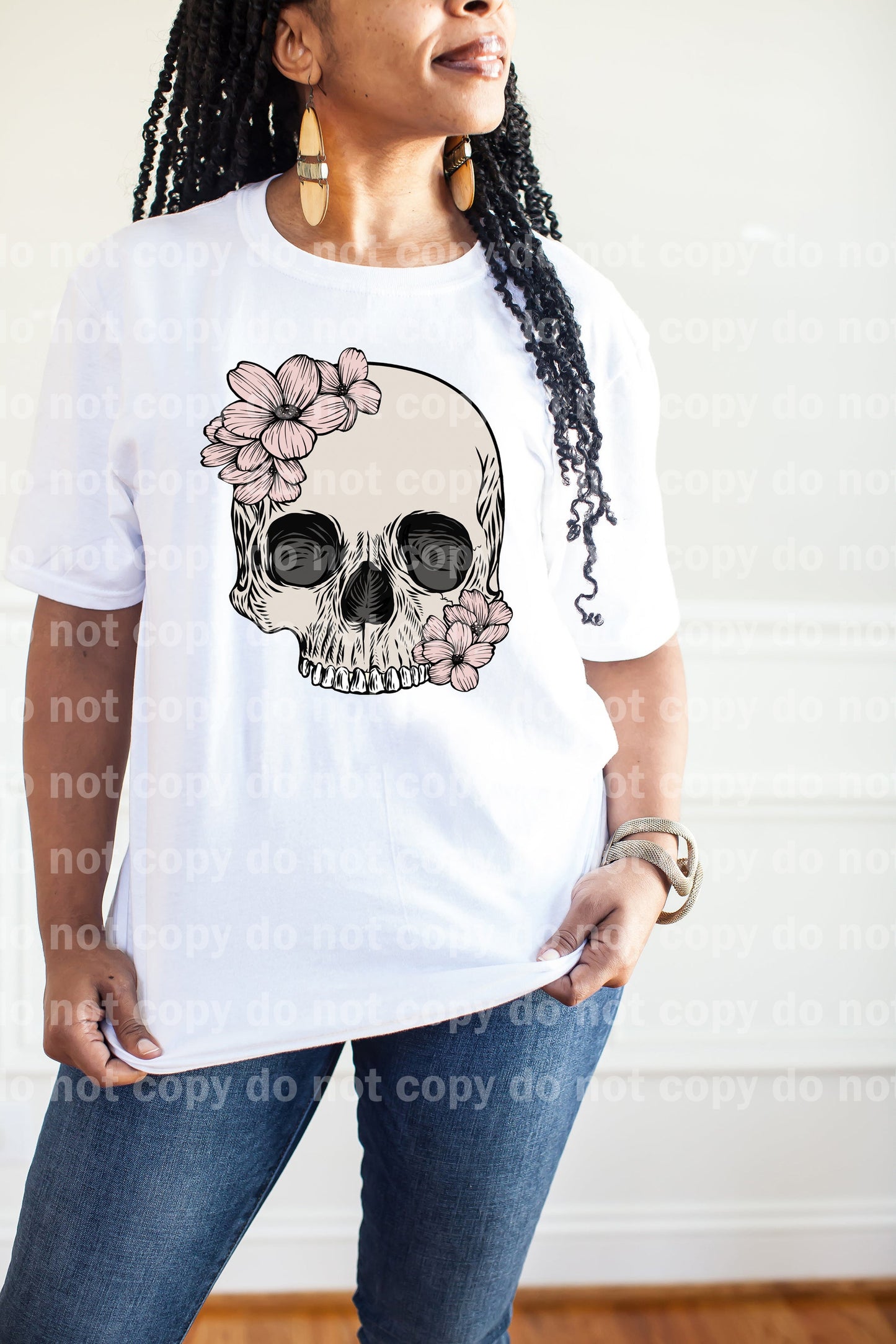 White Floral Skellie Dream Print or Sublimation Print