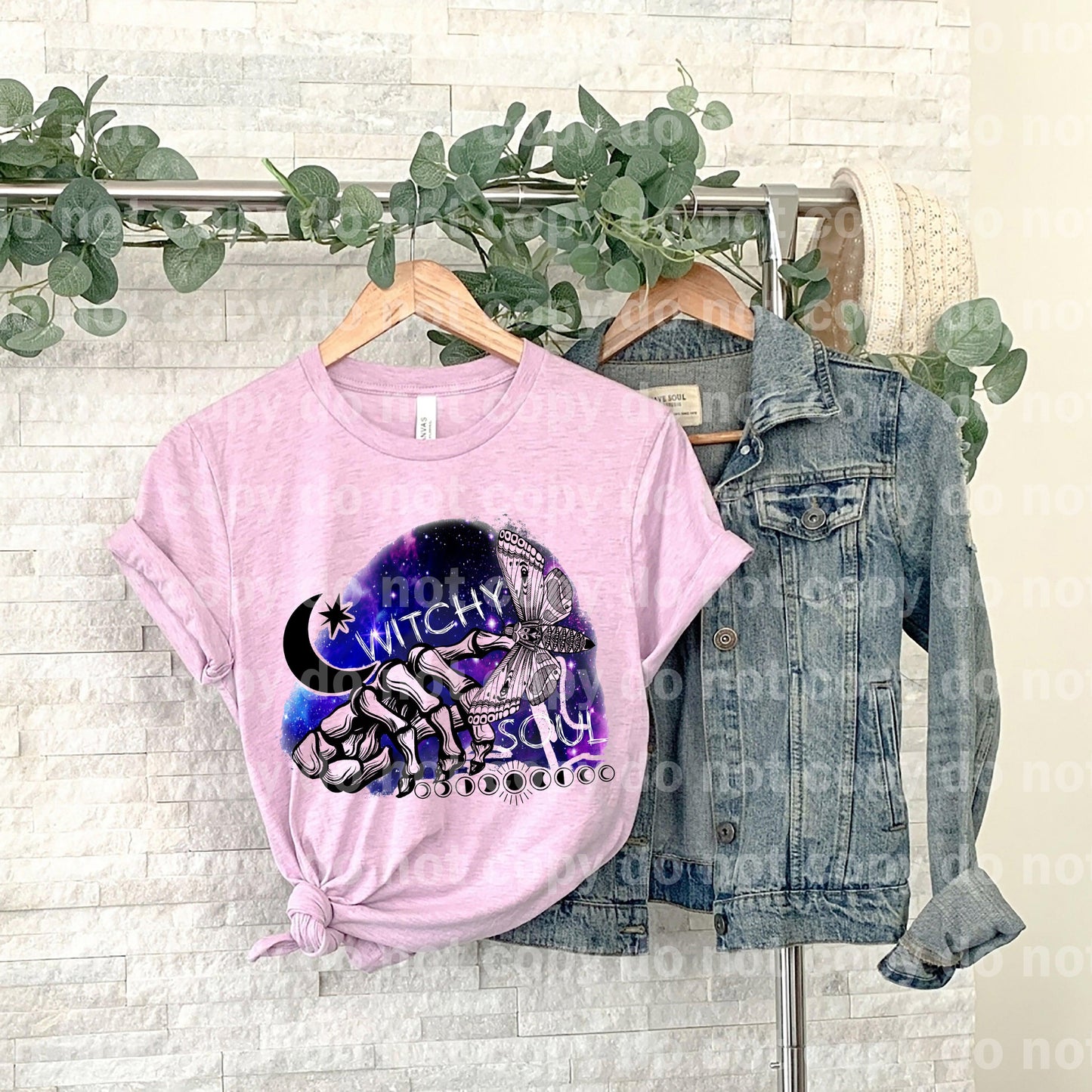 Witchy Soul Moon Butterfly Skeleton Dream print transfer