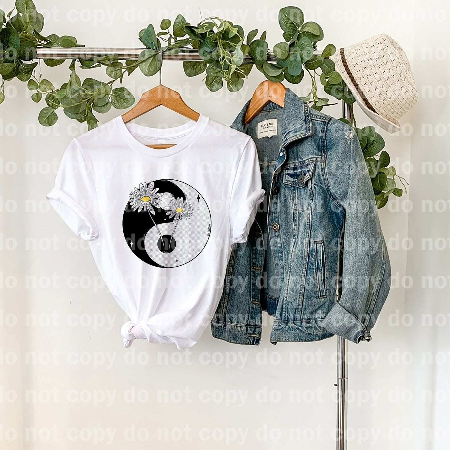 Yin Yang Daisy Dream Print or Sublimation Print