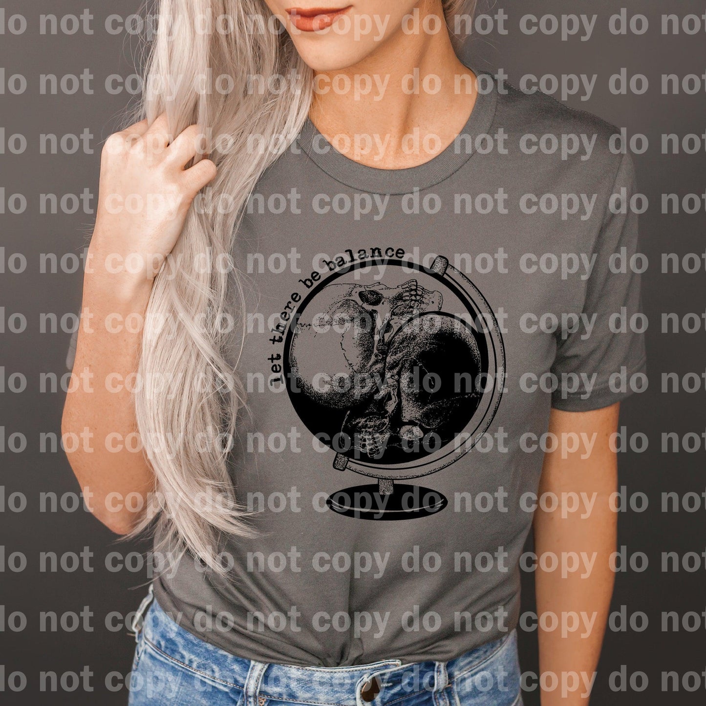 Yin Yang Globe Skull Let There Be Balance Dream Print or Sublimation Print
