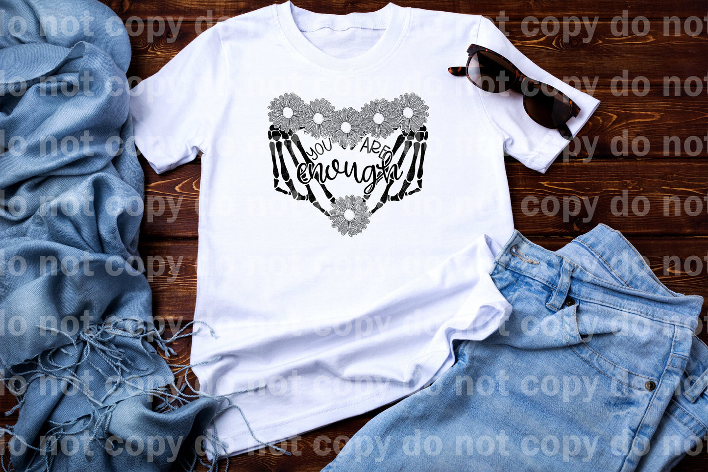 You Are Enough Florals Full Color/One Color Dream Print or Sublimation Print