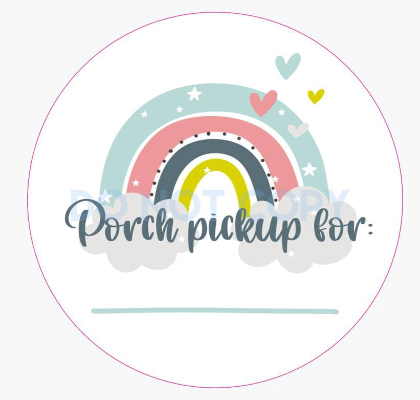 Rainbow Porch pickup 2" sticker sheet, 20 stickers per sheet