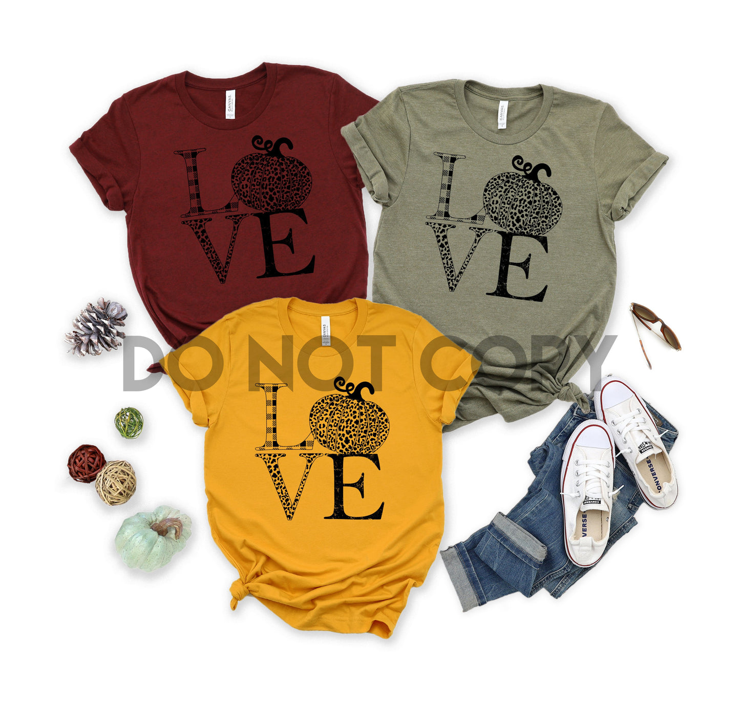 Plaid Leopard Pumpkin Love word art Thanksgiving Fall Screen Print transfer one color plastisol