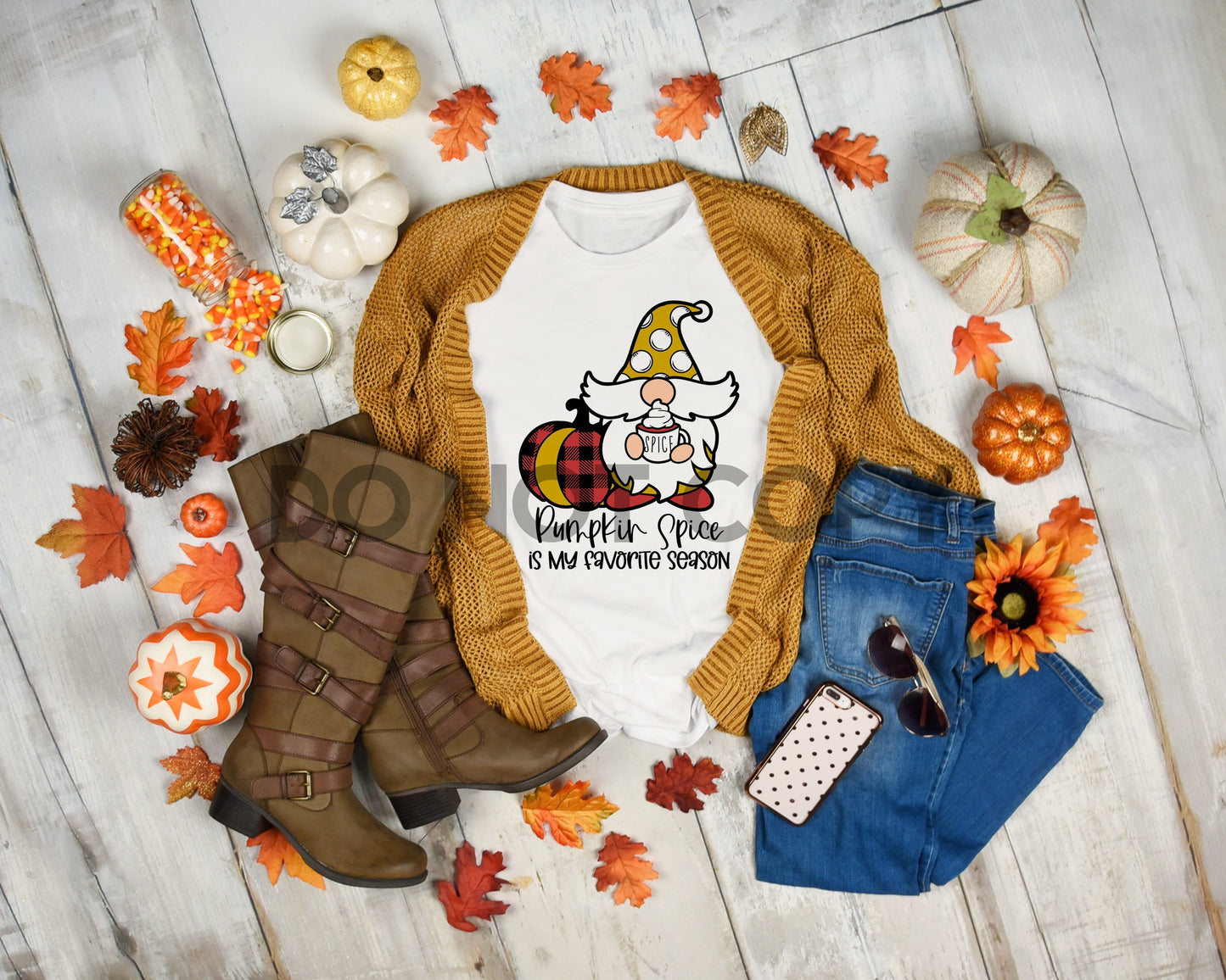 Pumpkin Spice Is My Favorite Season Gnome Yellow Sublimation print