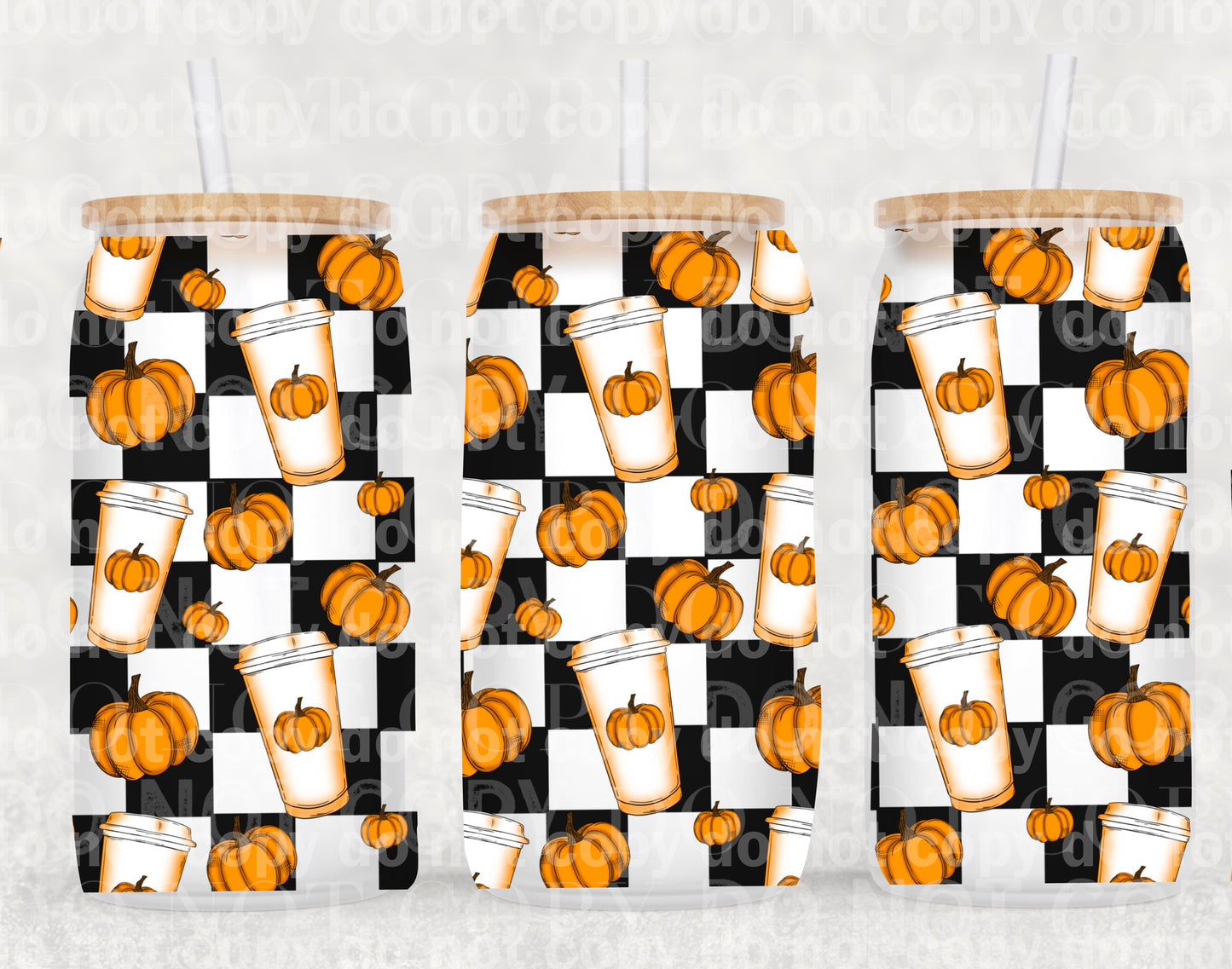 Pumpkin Spice Plaid 16oz Cup Wrap