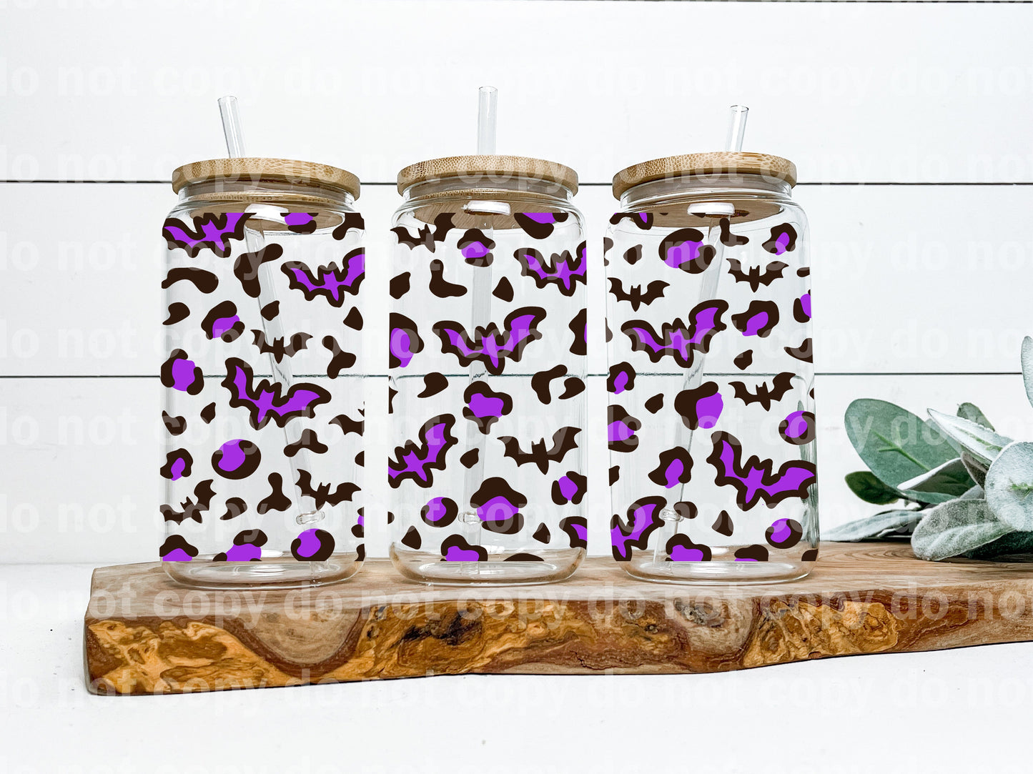 Purple Bats 16oz Cup Wrap