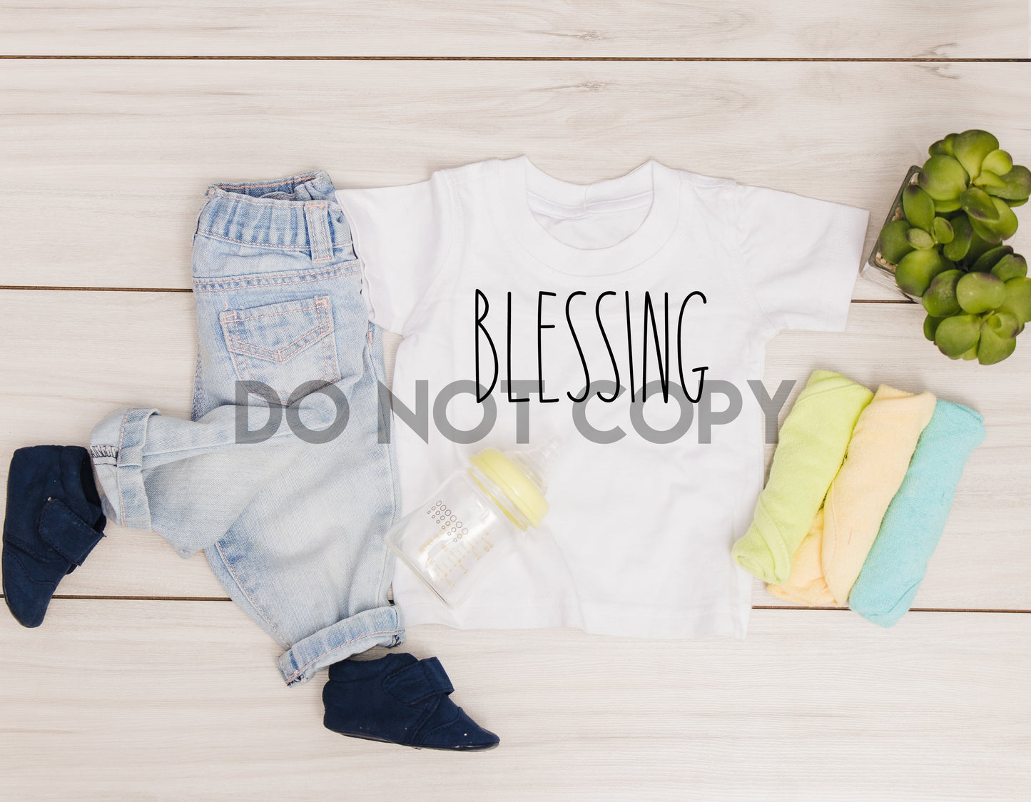 Blessing Infant one color Screen print transfer